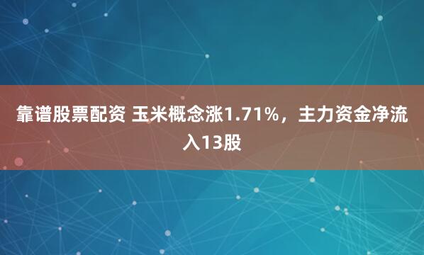 靠谱股票配资 玉米概念涨1.71%，主力资金净流入13股